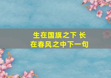 生在国旗之下 长在春风之中下一句